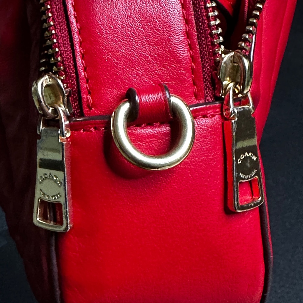 Coach Red Quilted Crossbody Bag - Picture 6 of 6